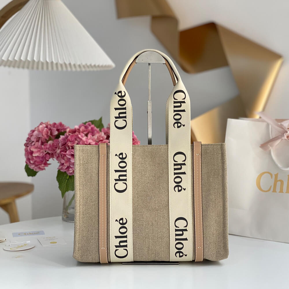 Chloe  Woody tote bag in linen