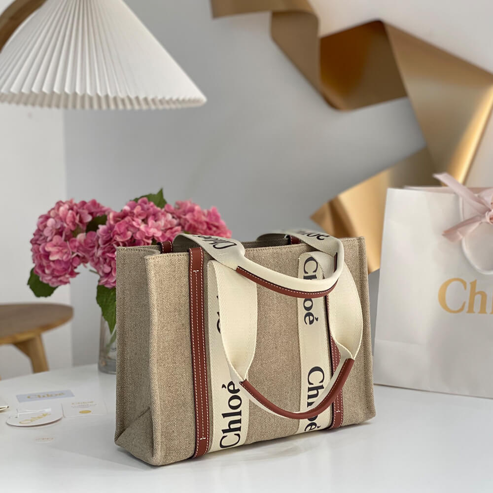 Chloe  Woody tote bag in linen